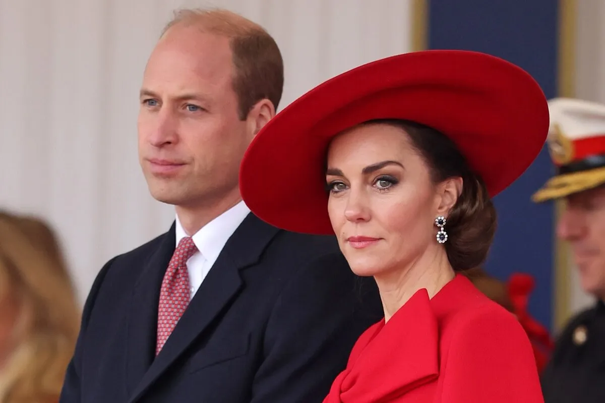 Prince William and Kate Middleton attend a ceremonial welcome for The President and the First Lady of the Republic of Korea at Horse Guards Parade