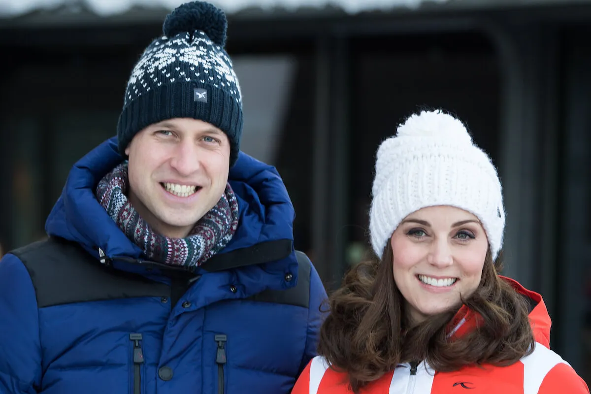 Prince William and Kate Middleton, who went on a ski vacation in January 2025, at a ski jump event