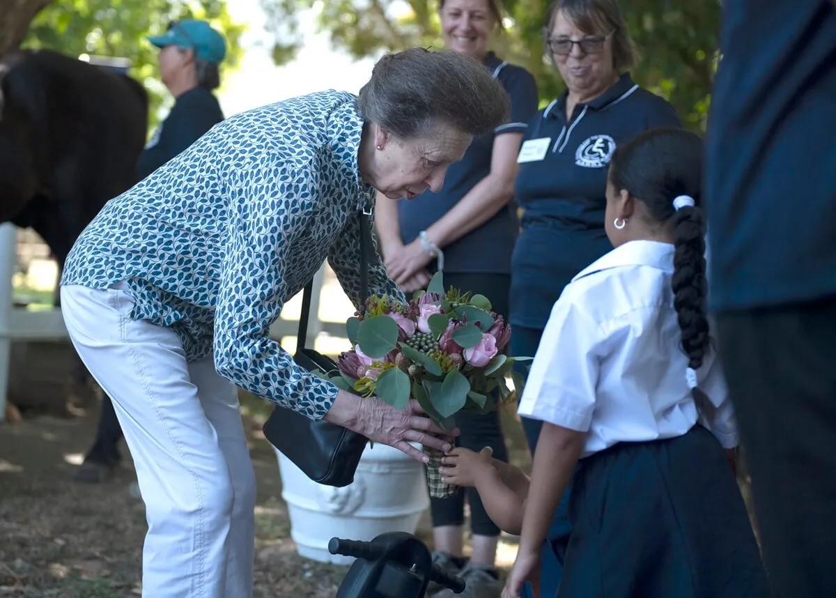 Princess Anne during visit to the South African Riding For The Disabled Association in Cape Town, South Africa