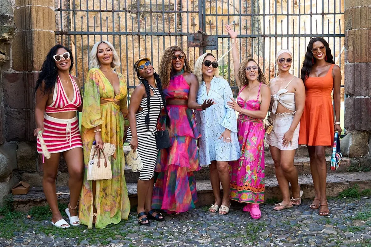 The cast of 'The Real Housewives of Potomac' season 9 pose for a photo while on vacation