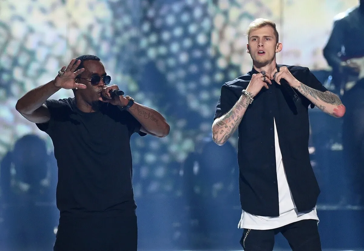 Sean 'Diddy' Combs performing alongside Machine Gun Kelly.