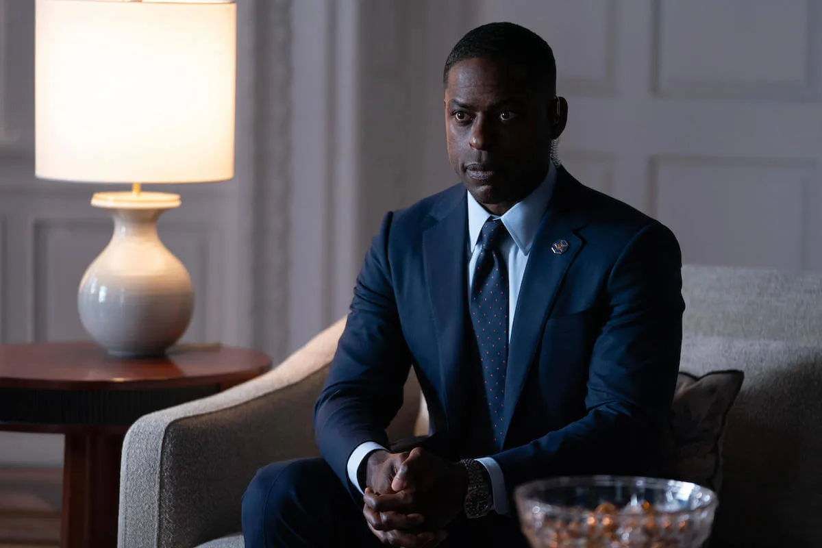 Sterling K. Brown in Hulu's new TV series, 'Paradise,' wearing a suit.