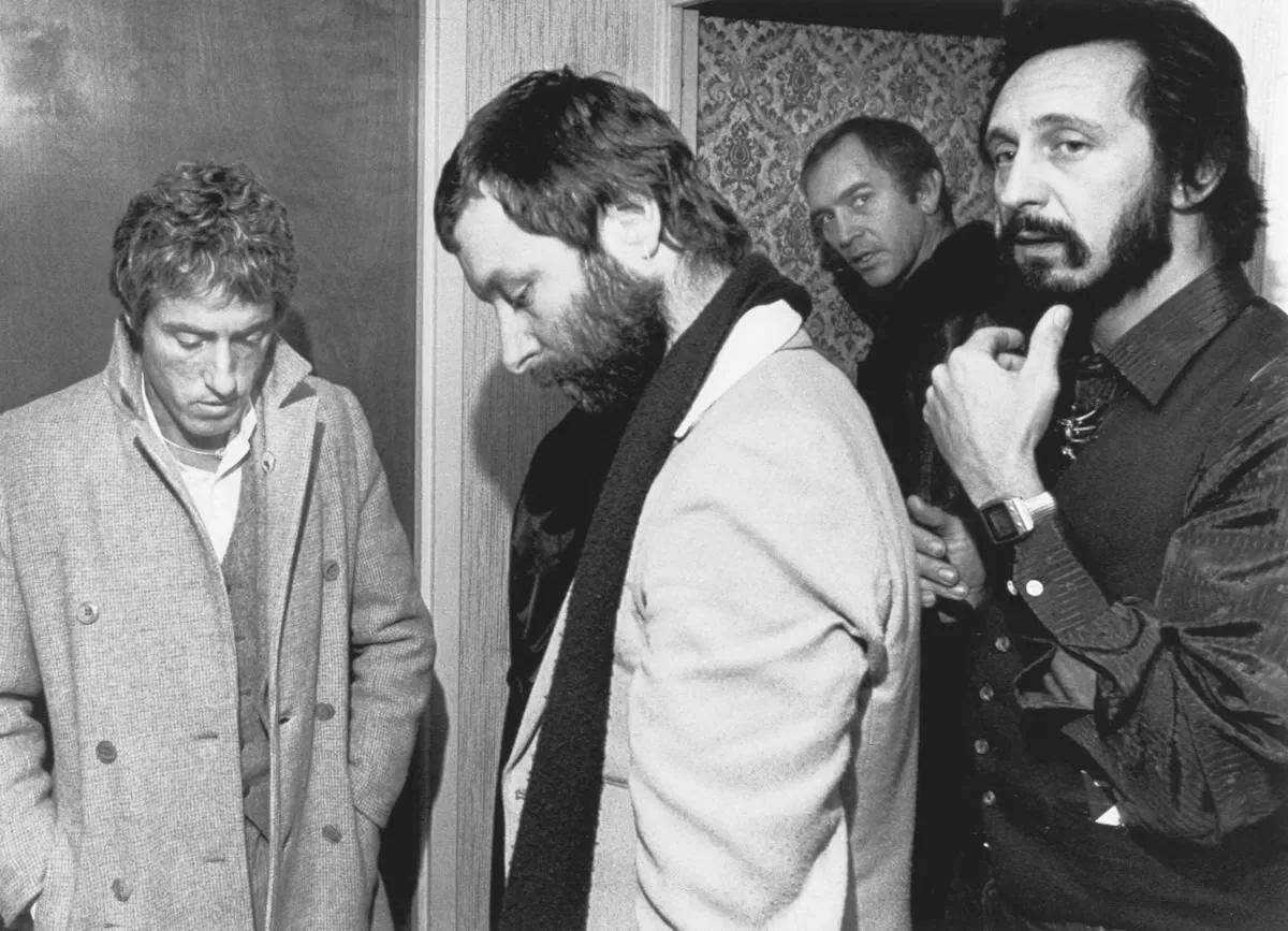 Members of the English rock band The Who prepare to leave their hotel on December 4, 1979, the day after 11 people were trampled to death at Riverfront Coliseum