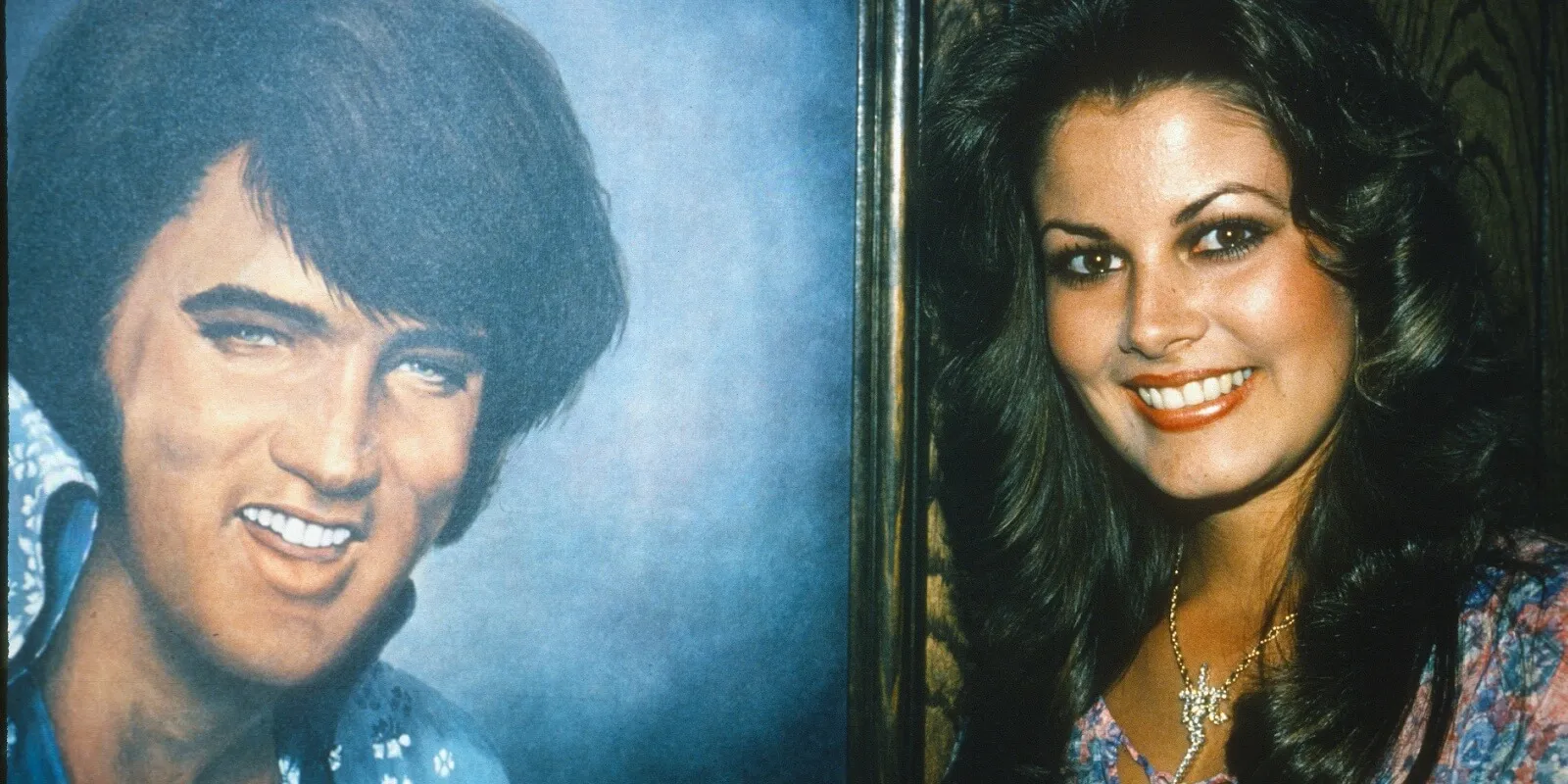 Ginger Alden poses with an Elvis Presley painting in 1978.