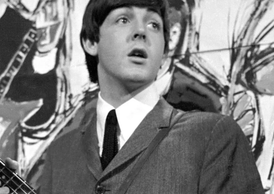 Paul McCartney in black-and-white