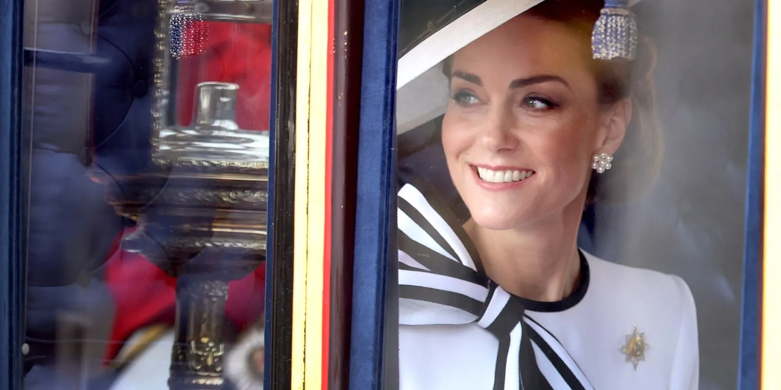 Kate Middleton wears re-wears a black and white Jenny Packham dress to Trooping the Color.