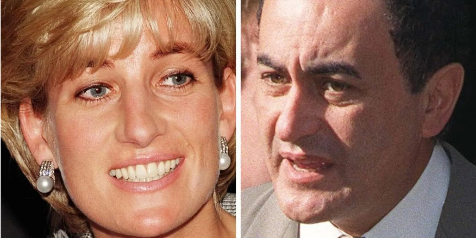 Princess Diana and Dodi al-Fayed in side by side photographs