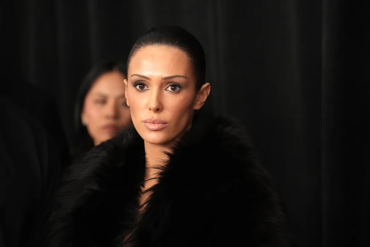 Bianca Censori wearing black fur coat at 2025 Grammys Red Carpet