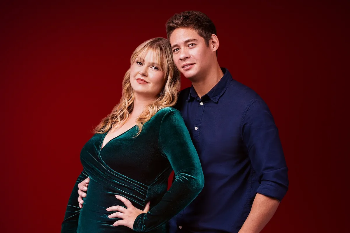 Jessica and Juan from '90 Day Fiance' Season 11 on a red background