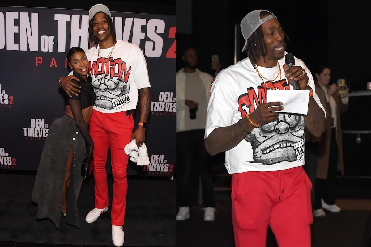 New couple Amy Luciani and Dwight Howard smile together at a screening of 'Den of Thieves: Pantera'