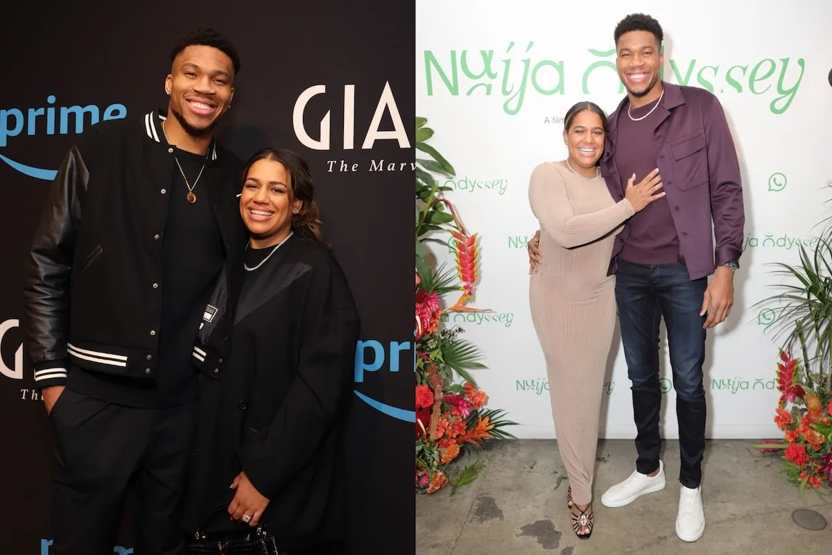 NBA star Giannis Antetokounmpo and his wife Mariah Riddlesprigger in 2022 and 2024