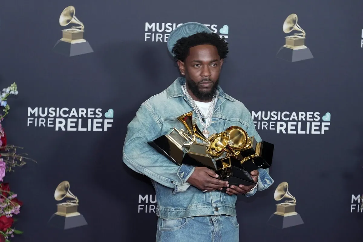 Grammy winner Kendrick Lamar poses in the press room during the 67th GRAMMY Awards