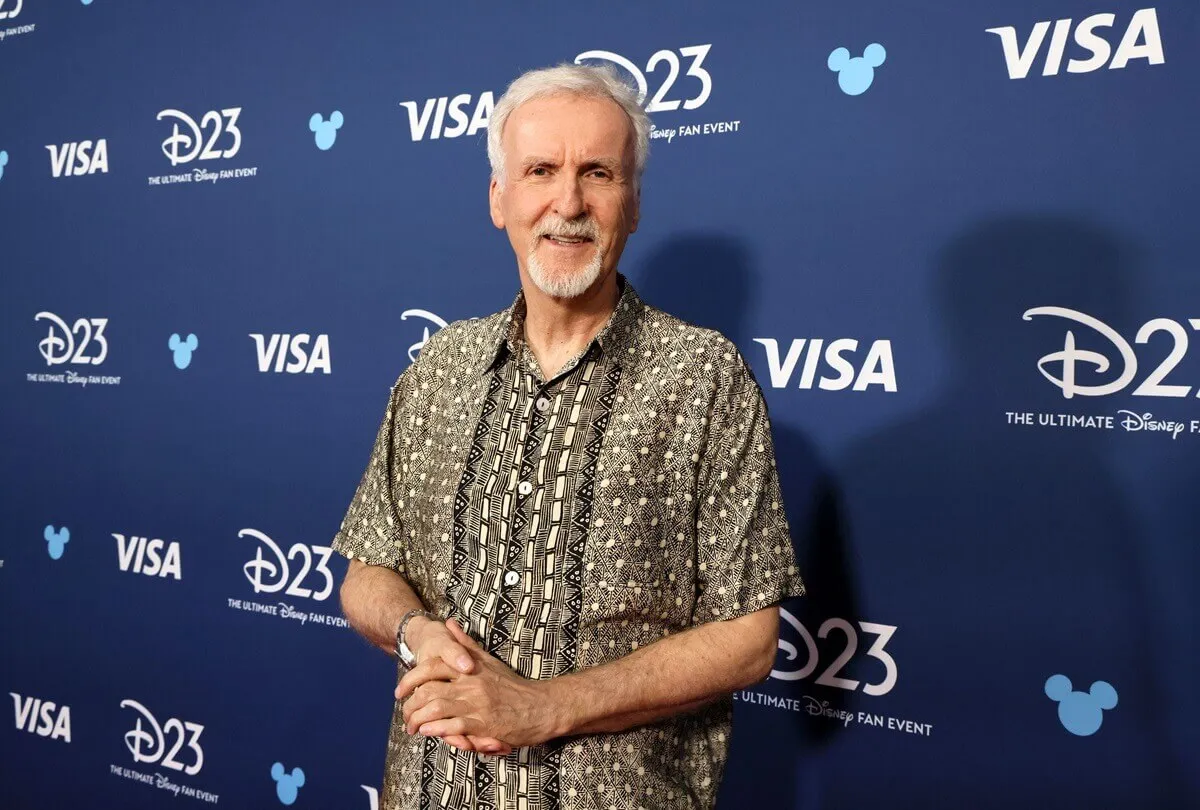 James Cameron at D23: The Ultimate Disney Fan Event in Anaheim, California on August 09, 2024 while wearing a gold shirt.