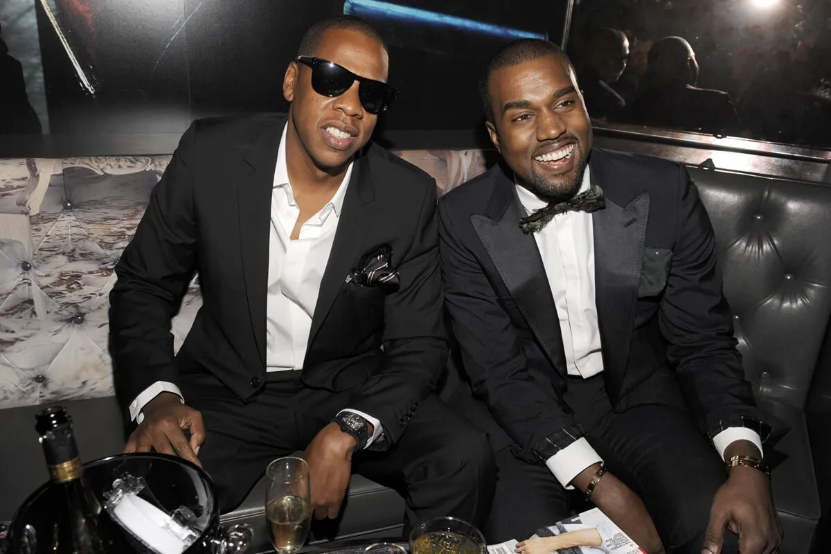 Jay-Z and Kanye West attend GQ, Rocawear, and Hennessy Celebrate New York Fashion Week at Hotel Gansevoort.