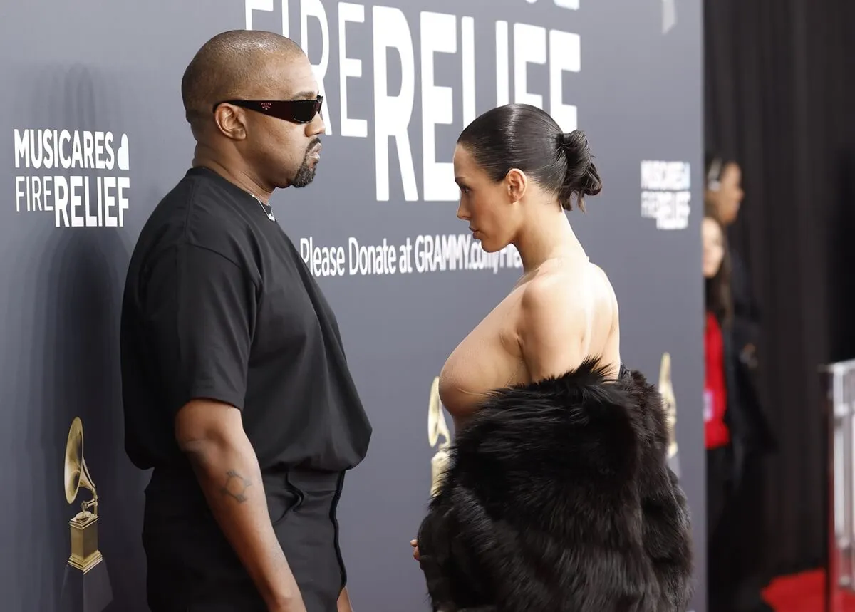 Kanye West and Bianca Censori on the red carpet at the 67th GRAMMY Awards