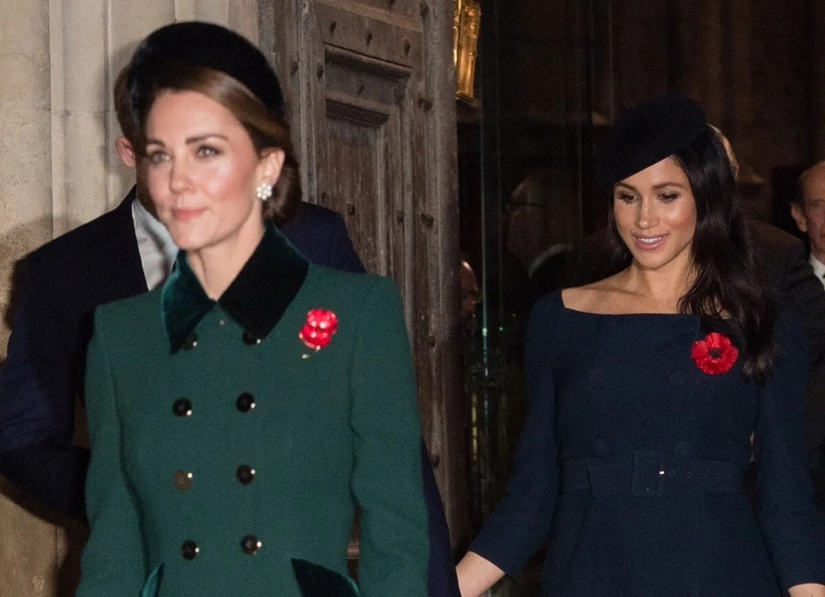 Kate Middleton and Meghan Markle attend a service at Westminster Abbey marking The Centenary