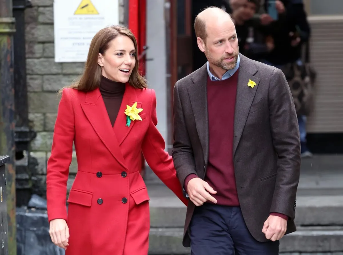 Kate Middleton and Prince William during a visit to a Market in Pontypridd, Wales