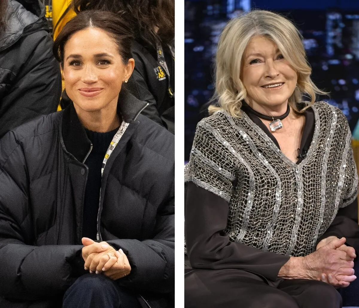 (L) Meghan Markle at the Invictus Games, (R) Martha Stewart on the set of 'The Tonight Show Starring Jimmy Fallon