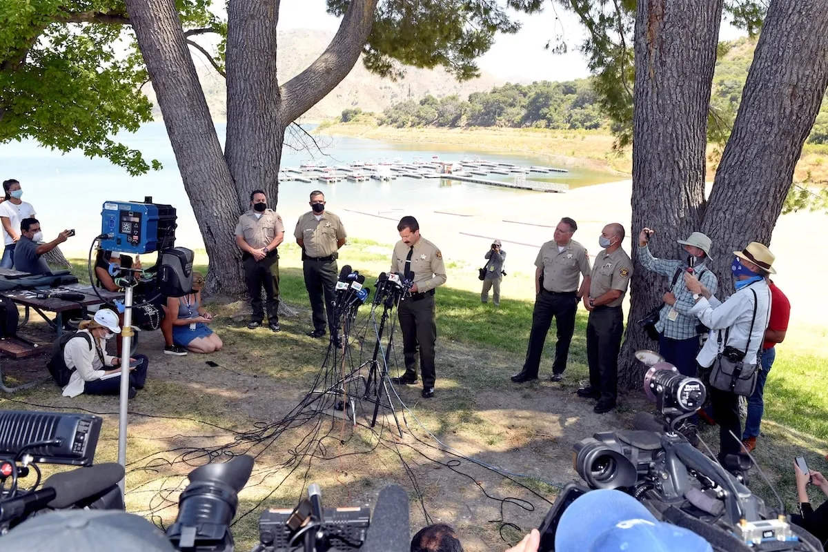 Sheriff Bill Ayub speaks during a press conference held for missing actress Naya Rivera