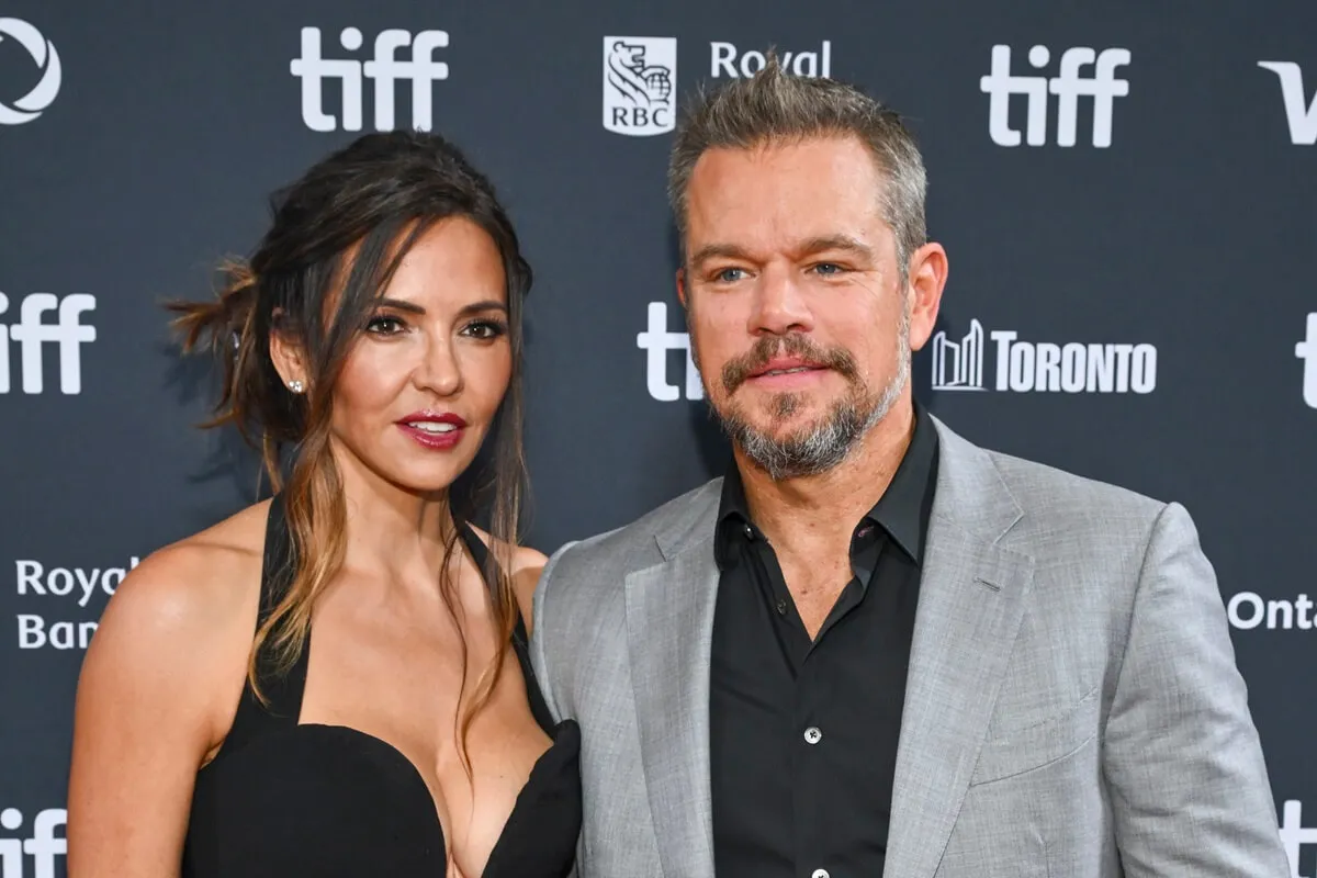 Luciana Barroso and Matt Damon at the 2024 Toronto International Film Festival "Unstoppable" Premiere.