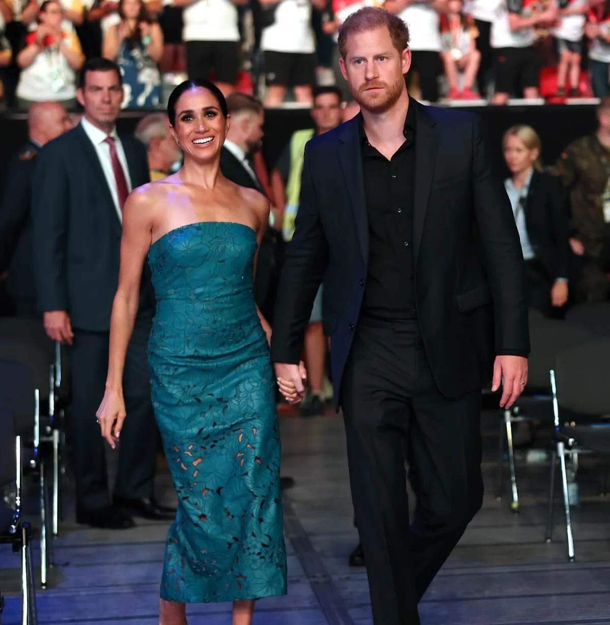 Meghan Markle and Prince Harry during the closing ceremony of the Invictus Games in Dusseldorf, Germany