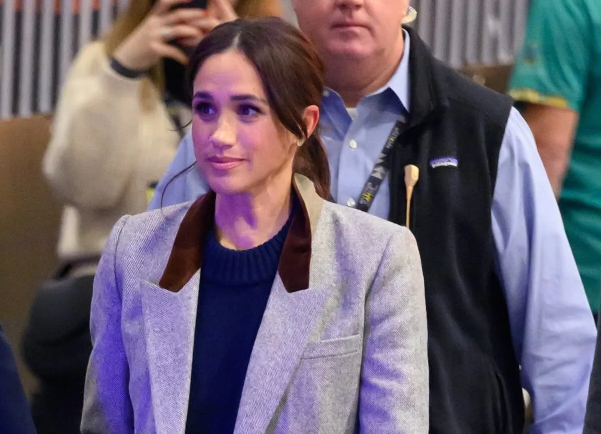 Meghan Markle attends the wheelchair basketball match between the USA v Nigeria during day one of the 2025 Invictus Games