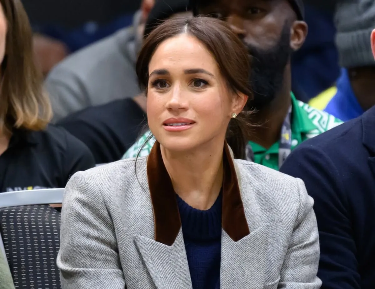 Meghan Markle attends the wheelchair basketball match between the USA v Nigeria during the 2025 Invictus Games in Vancouver, British Columbia