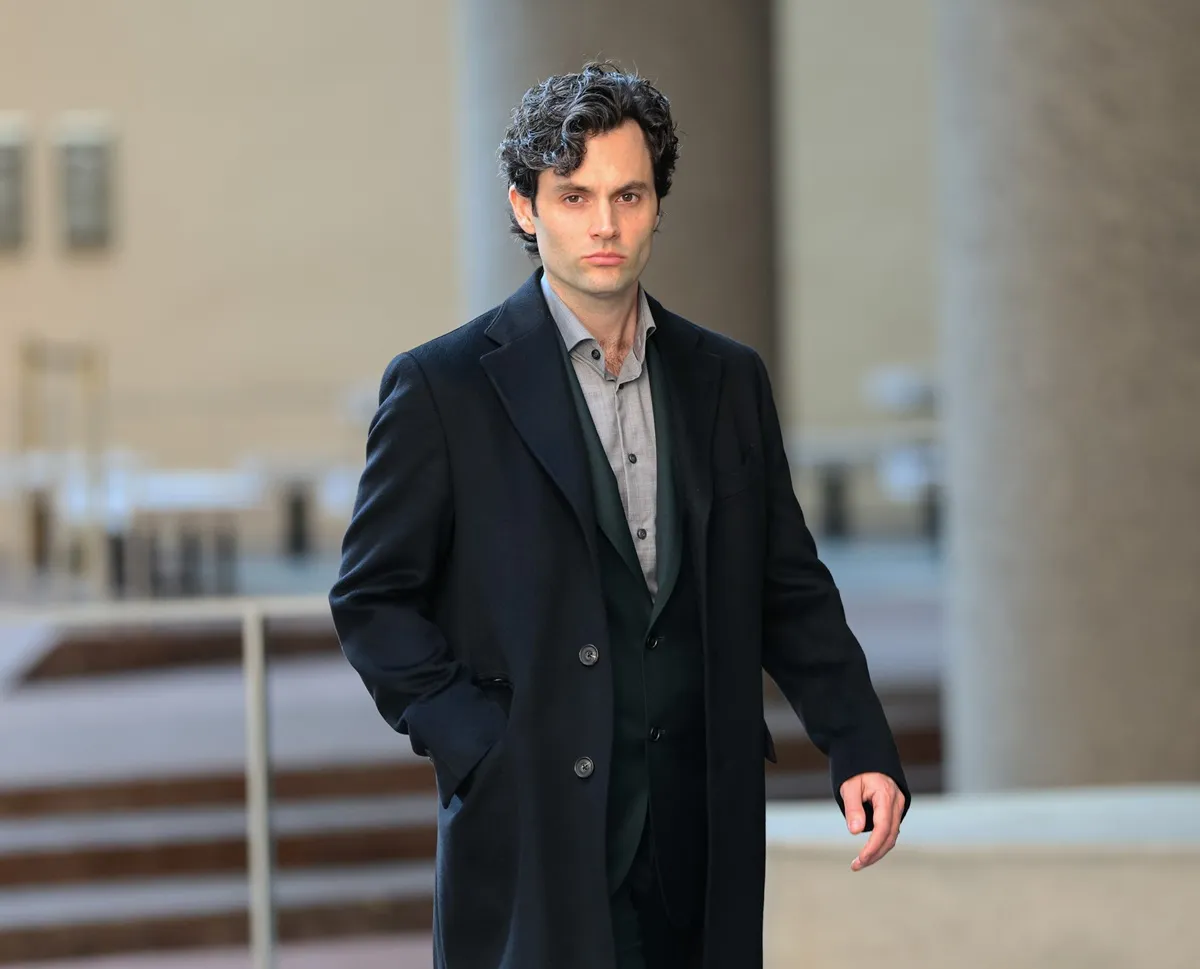 Penn Badgley seen on the set of 'You' playing Joe Goldberg.