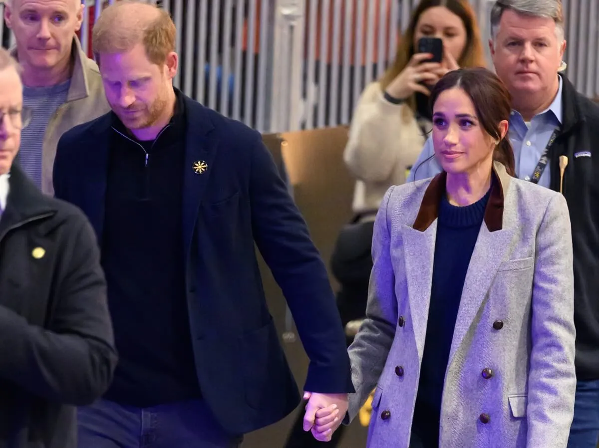 Prince Harry and Meghan Markle attend the wheelchair basketball match between the USA v Nigeria during the 2025 Invictus Games in Vancouver