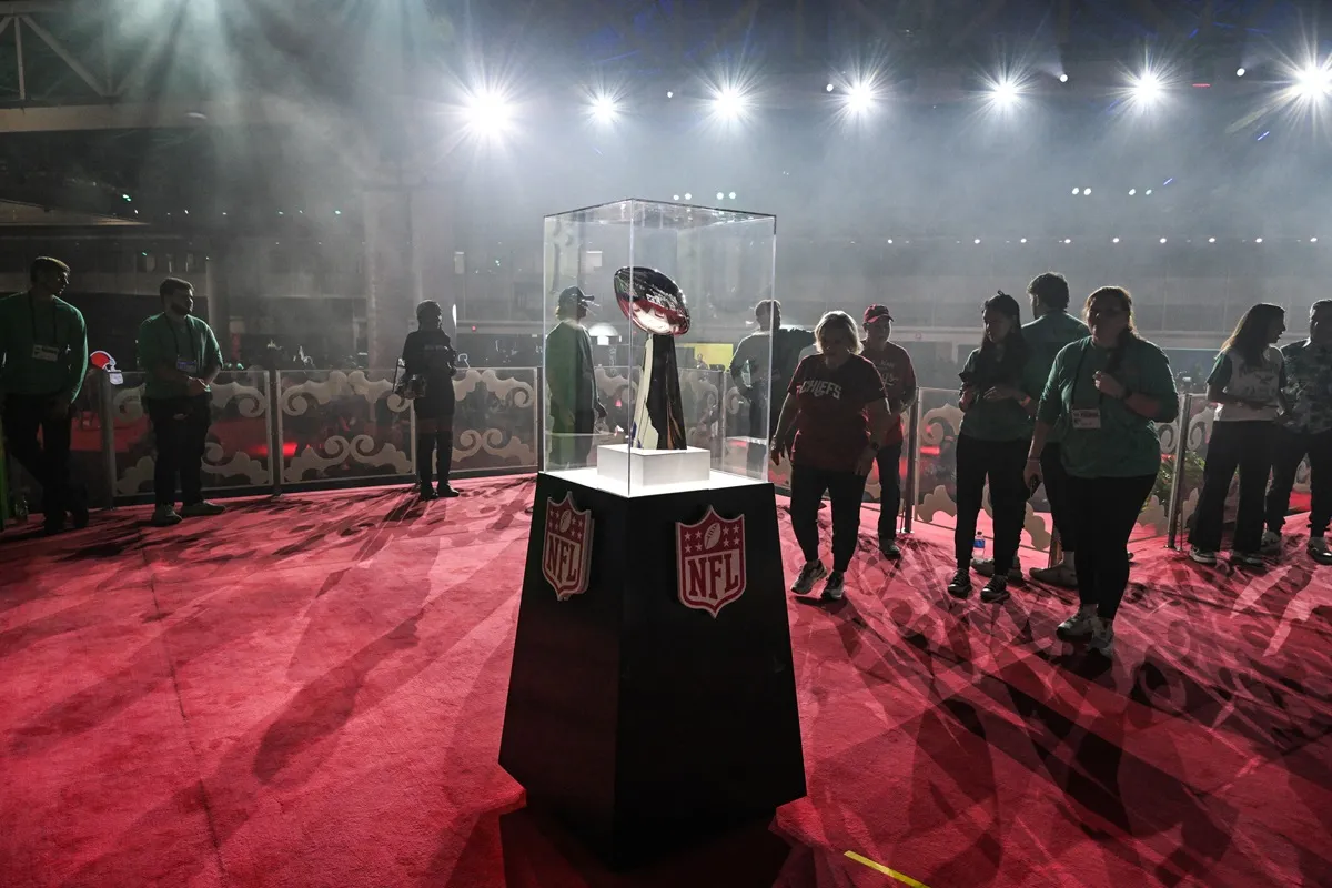 Fans attend "A New Era of Immersive NFL Fan Engagement" ahead of Super Bowl LIX, where the Kansas City Chiefs will play the Philadelphia Eagles, in New Orleans, Louisiana, on February 8, 2025