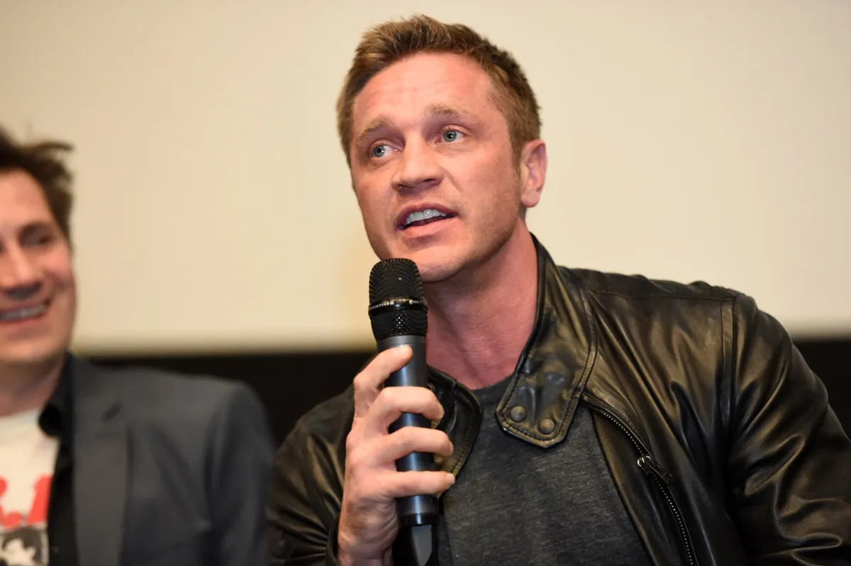 Devon Sawa talking at the premiere of 'Punk's Dead: SLC Punk 2'.