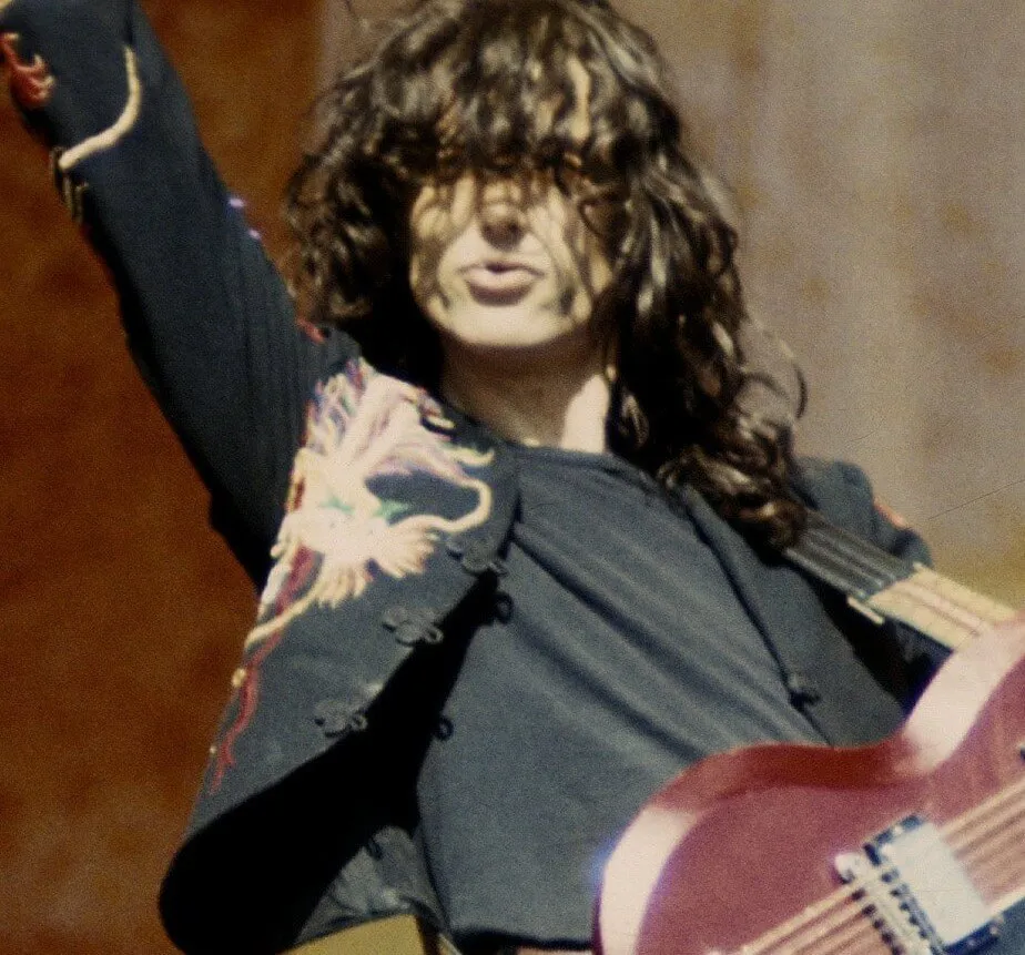 Led Zeppelin's Jimmy Page wearing black