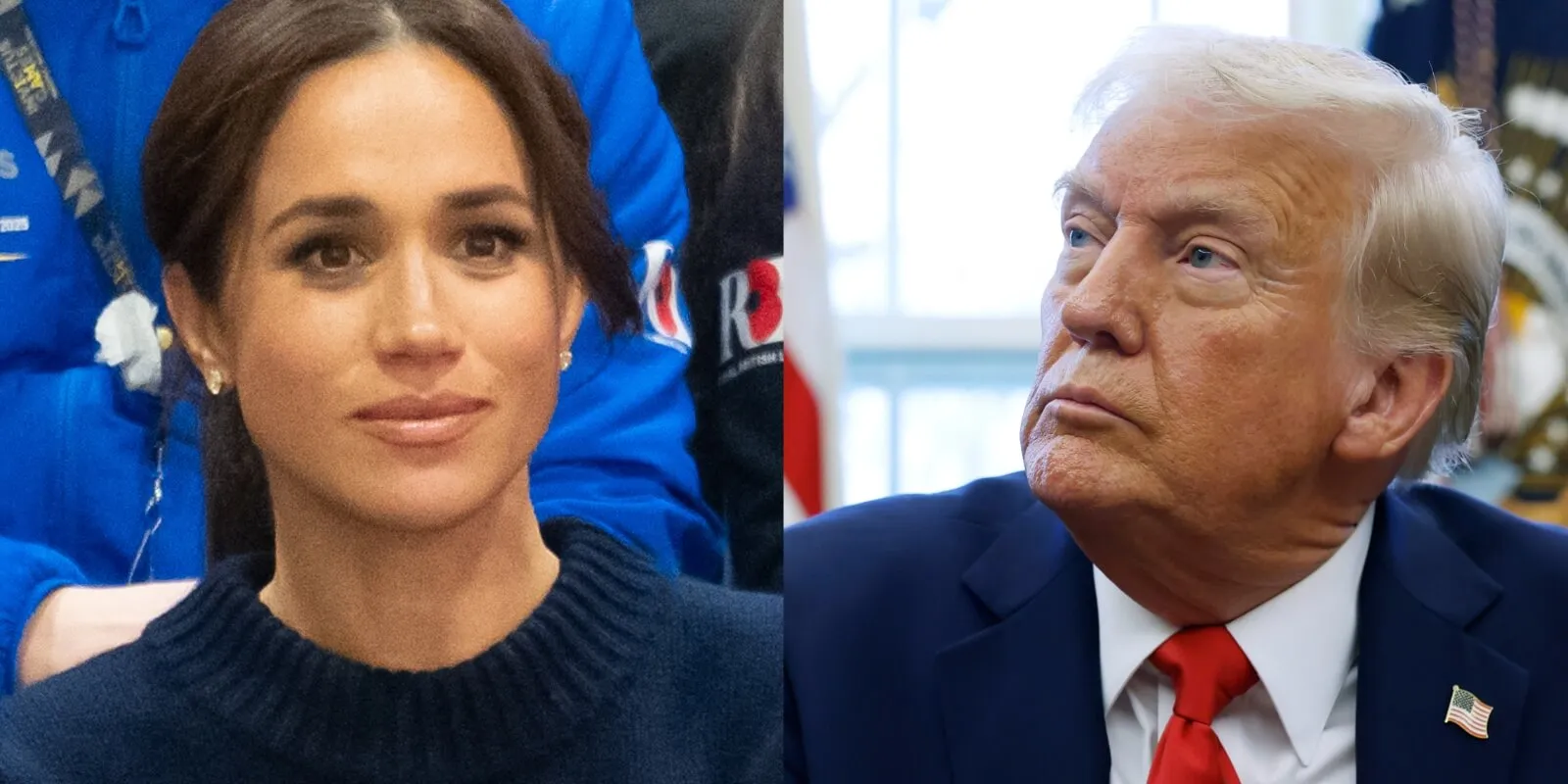 Meghan Markle and Donald Trump in side-by-side photos