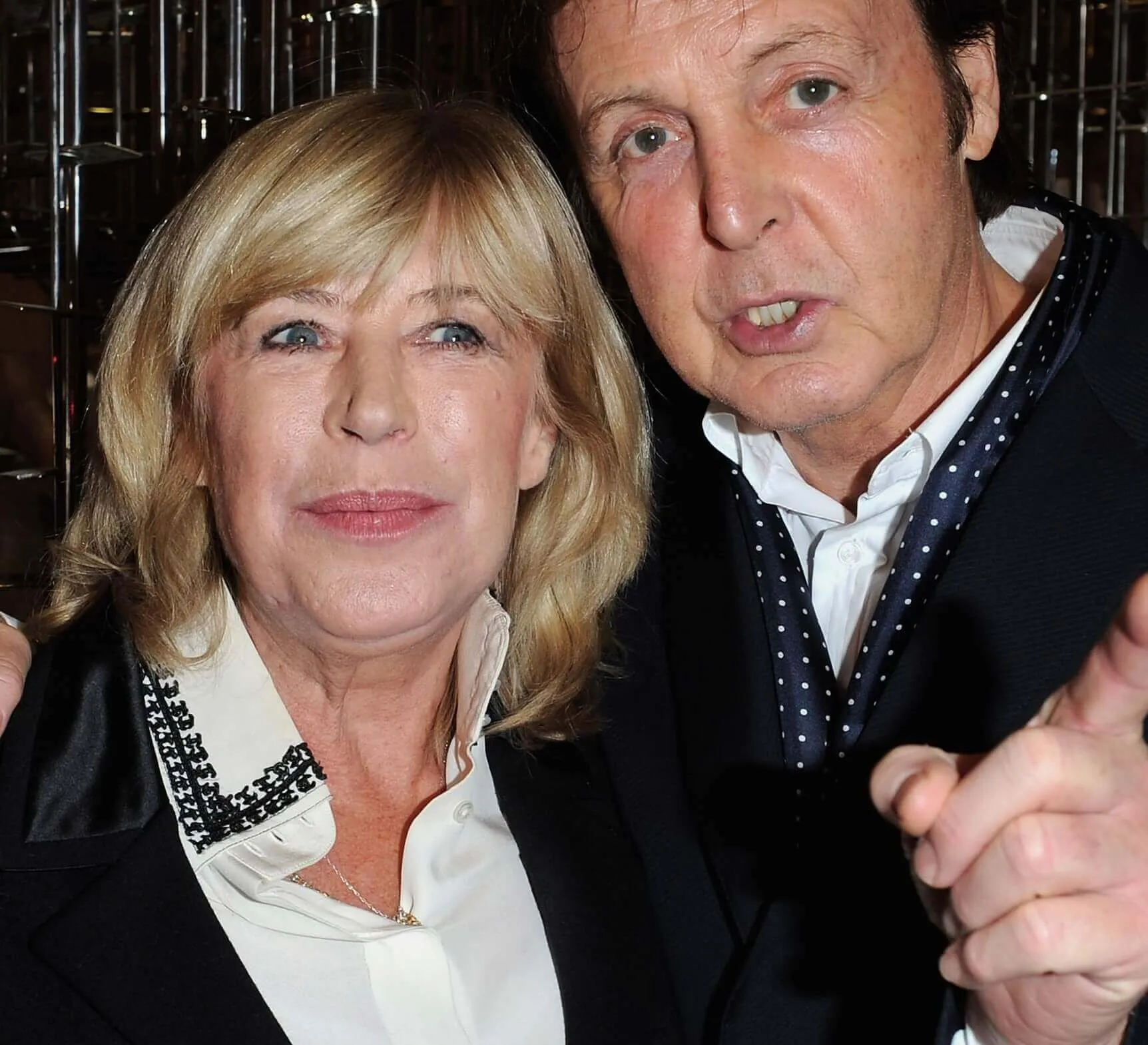 Marianne Faithfull and Paul McCartney wearing black