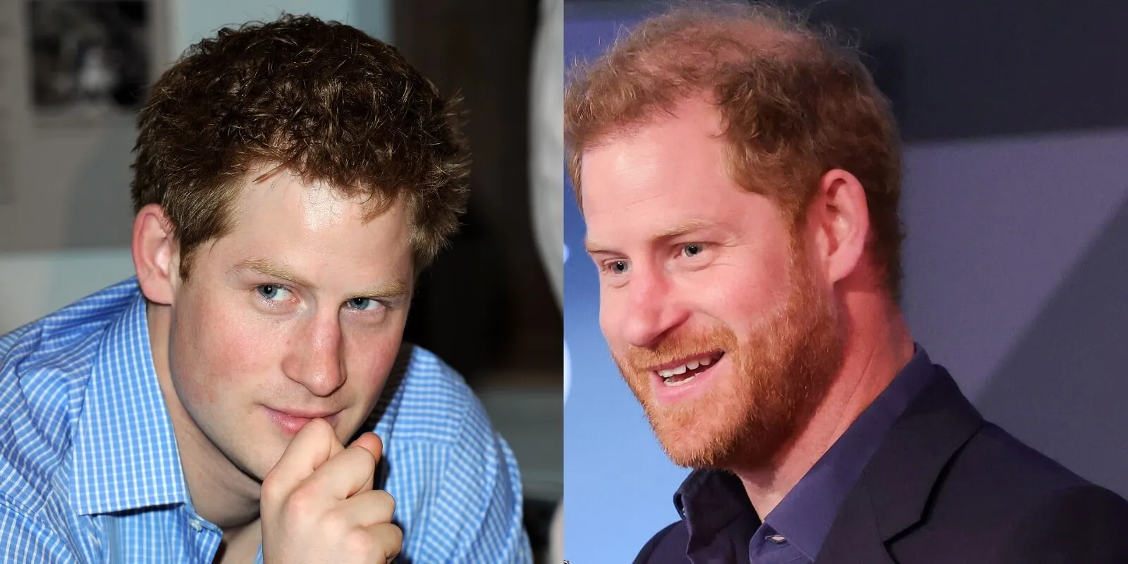 Prince Harry in 2010 and 2022