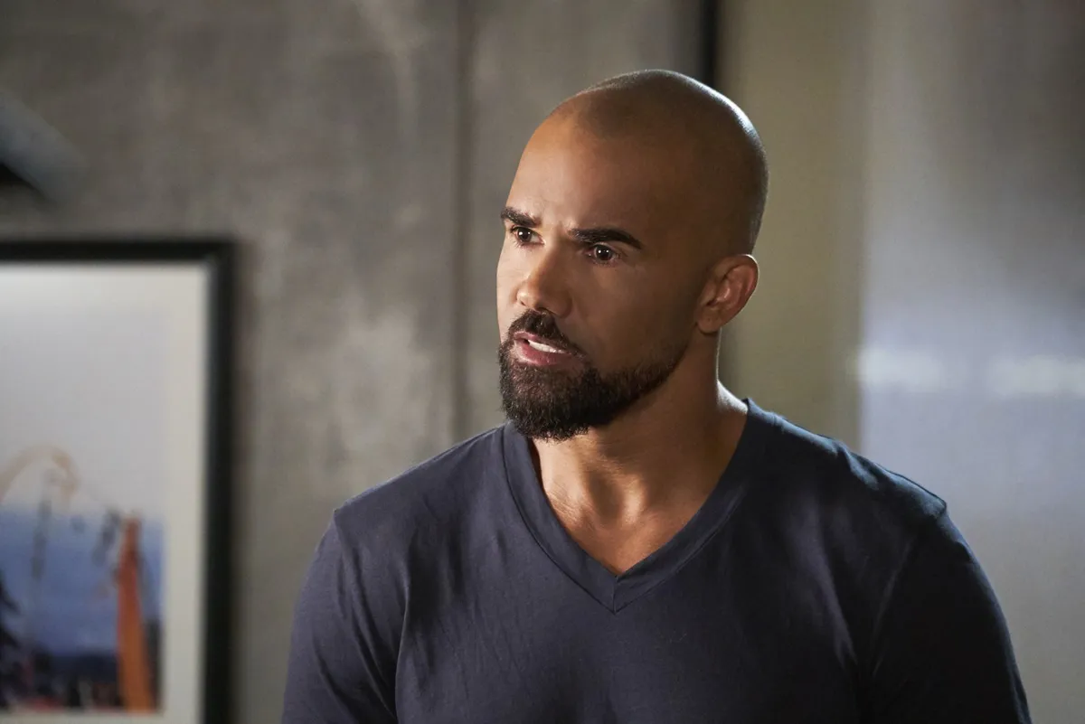 Shemar Moore posing as his character Derek Morgan in 'Criminal Minds'.